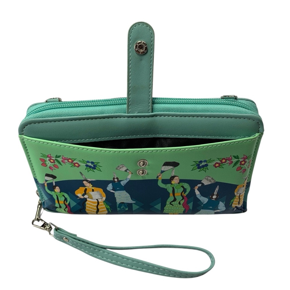 Native Northwest Crossbody Bag Wristlet Wallet Vegan Leather Indigenous Artist - Picture 5 of 16